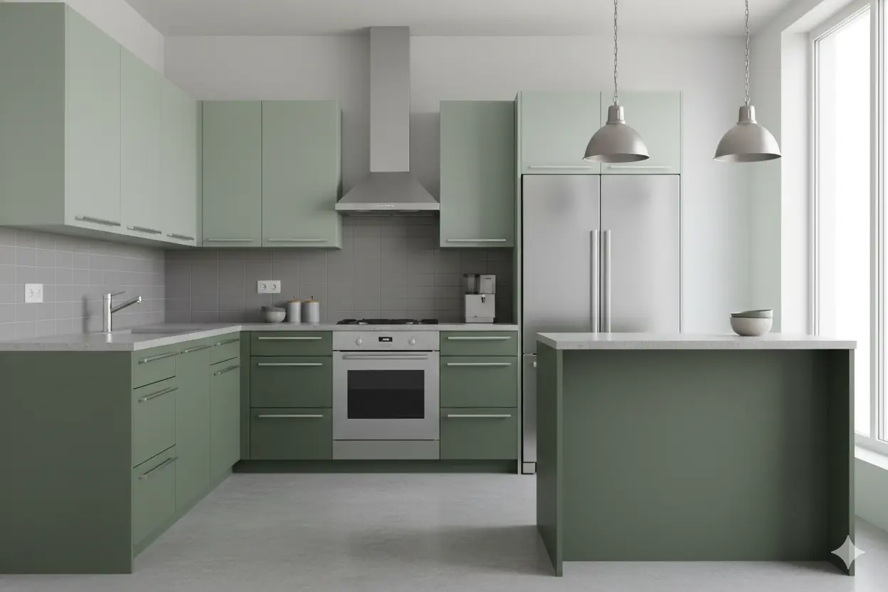 green kitchen, kitchen, kitchen decor, kitchen decor, green, Sage Green Kitchen Cabinets Ideas