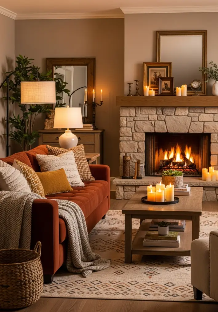 Living room decor idea, cozy decor idea