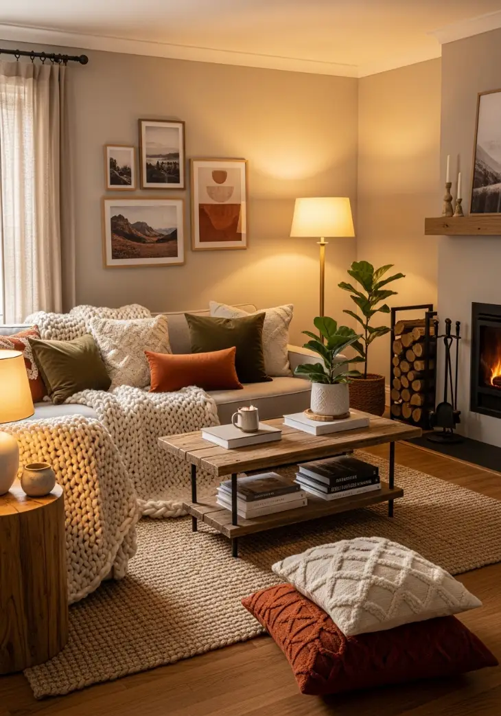 Living room decor idea, cozy decor idea
