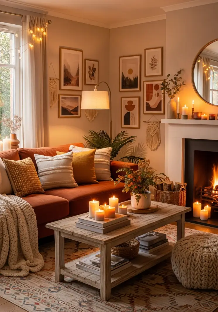 Living room decor idea, cozy decor idea