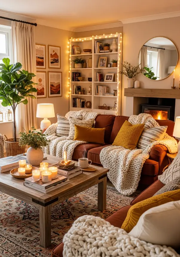 Living room decor idea, cozy decor idea