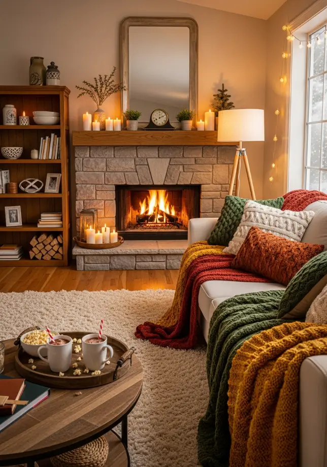 Living room decor idea, cozy decor idea