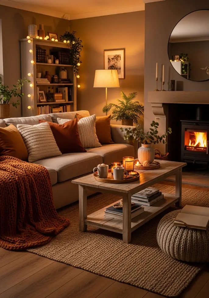 Living room decor idea, cozy decor idea