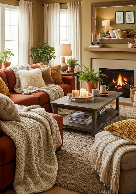 Living room decor idea, cozy decor idea