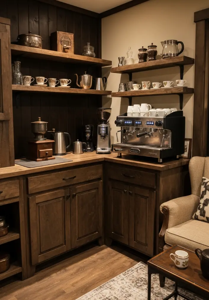 Farmhouse Coffee Bar Decor Idea