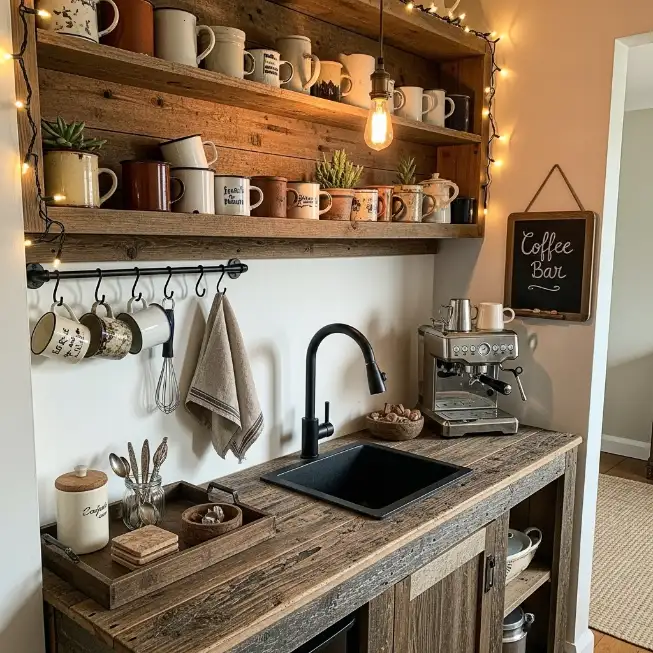 29 Rustic Ideas to Rescue Your Outdated Coffee Bar