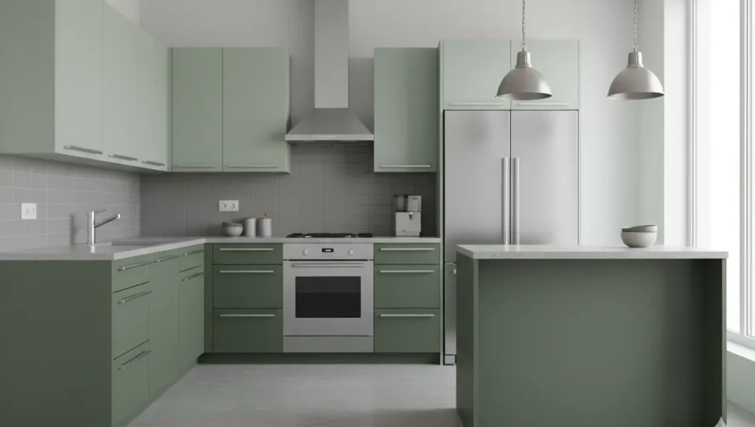 green kitchen, kitchen, kitchen decor, kitchen decor, green, Sage Green Kitchen Cabinets Ideas