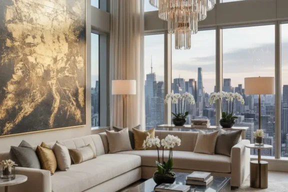 Chic Interior for a Modern Luxe Vibe, Living Room Idea, Luxury Design