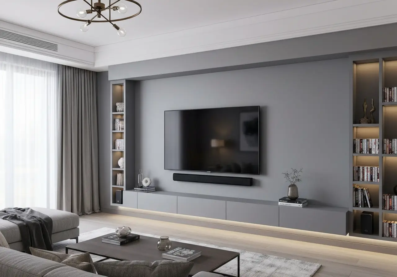 23 Trendy TV Wall Designs for 2026, Living Room TV Wall idea