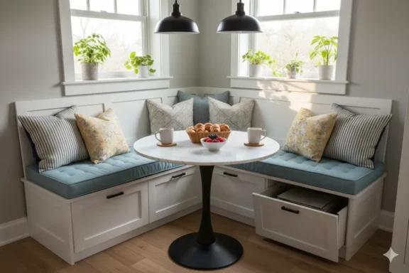 breakfast nook idea, breakfast nook design, kitchen breakfast nook idea