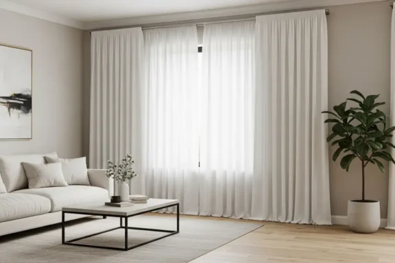 living room curtain idea, 19 Flowing Curtain Looks That Add Drama and Charm
