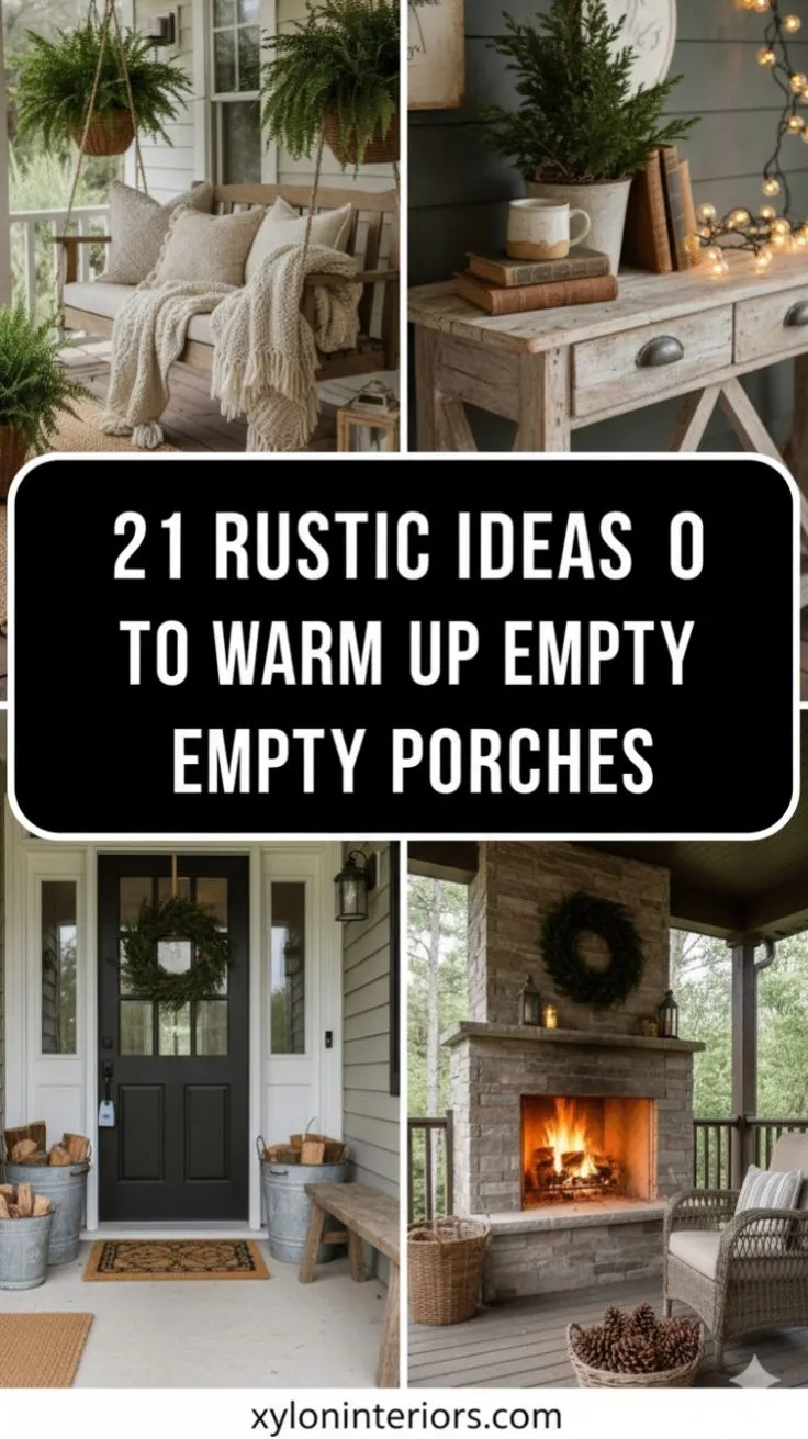 21 Rustic Ideas to Warm Up Empty Porches
