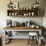 Farmhouse Coffee Bar Decor Idea, 19 Cozy Hacks to Brighten Dark Coffee Nooks