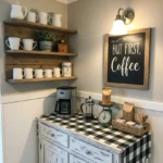 Farmhouse Coffee Bar Decor Idea, 21 Rustic Ideas to Update Outdated Coffee Bars