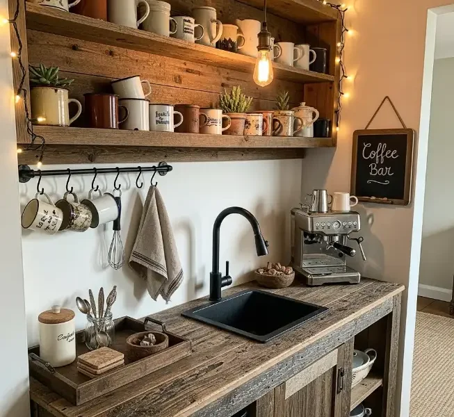 29 Rustic Ideas to Rescue Your Outdated Coffee Bar
